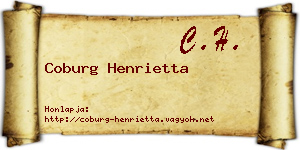 Coburg Henrietta névjegykártya