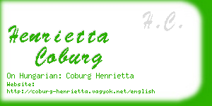 henrietta coburg business card